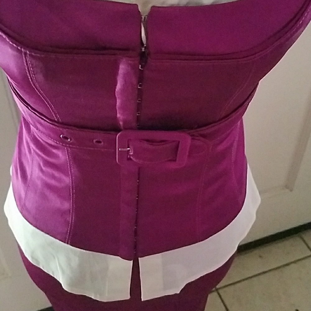 Belted Corset hook Silk Bebe Skirt Set - Picture 8 of 8